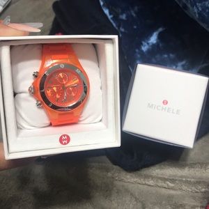 Michele orange lux watch